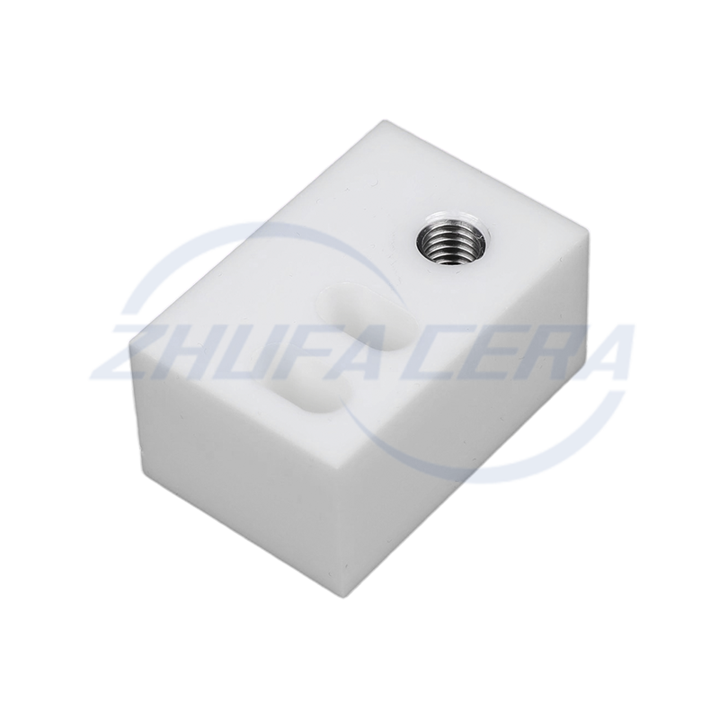 Bloco de posicionamento de cerâmica de zircônia com forro roscado de metal